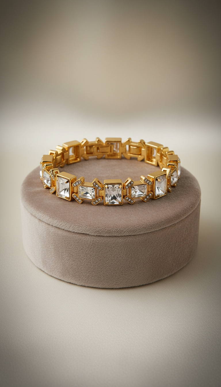 Gold-Plated Crystal Bracelet