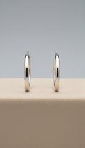 Platinum finish minimalist hoop earrings