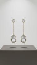 Crystal Drop Earrings With Faceted Cut