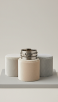 Coordinated cool pewter ring set