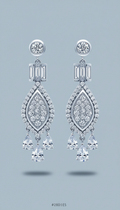 Sculptural drop earrings with cubic zirconia