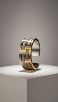 Sculpted Cuff Bracelet In Brushed Alloy