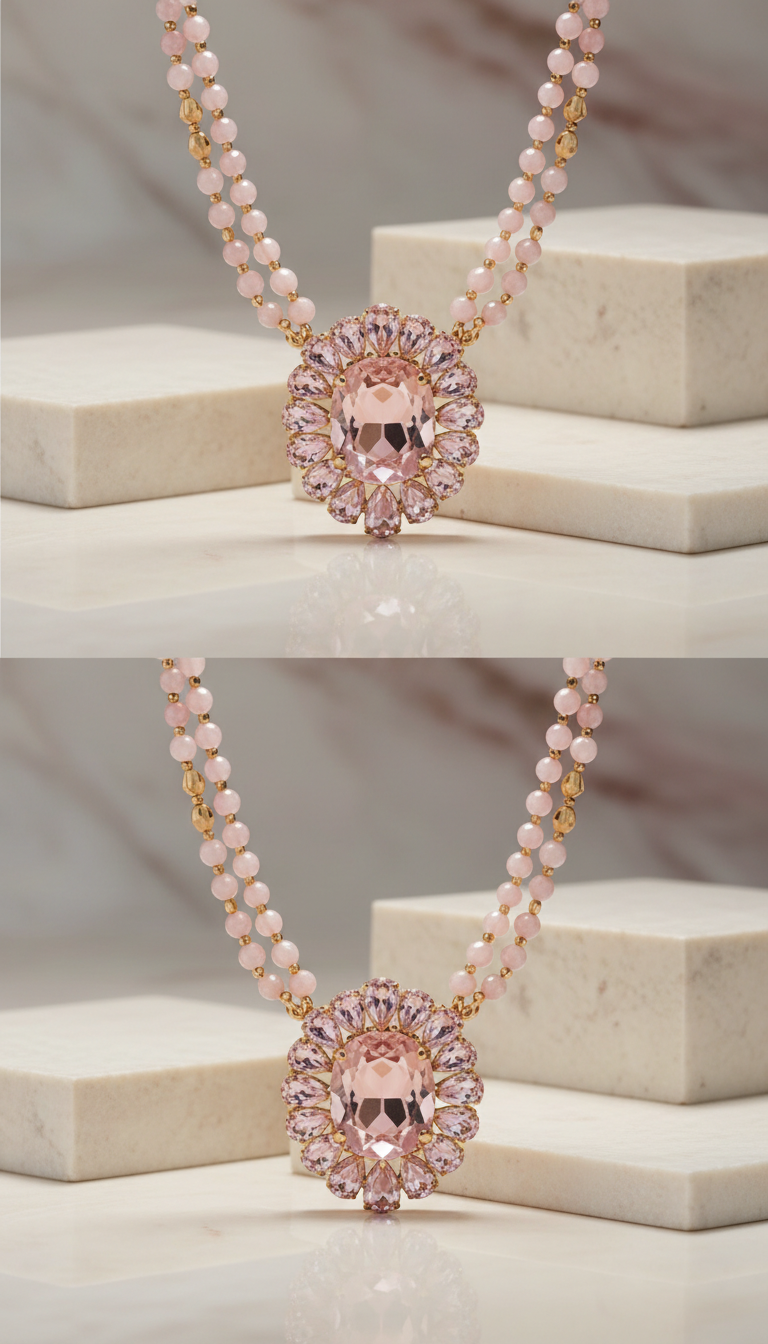 Statement Rose Quartz Necklace
