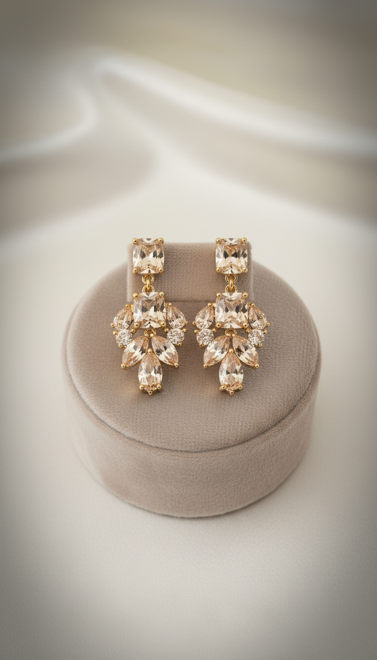Champagne Gold Drop Earrings