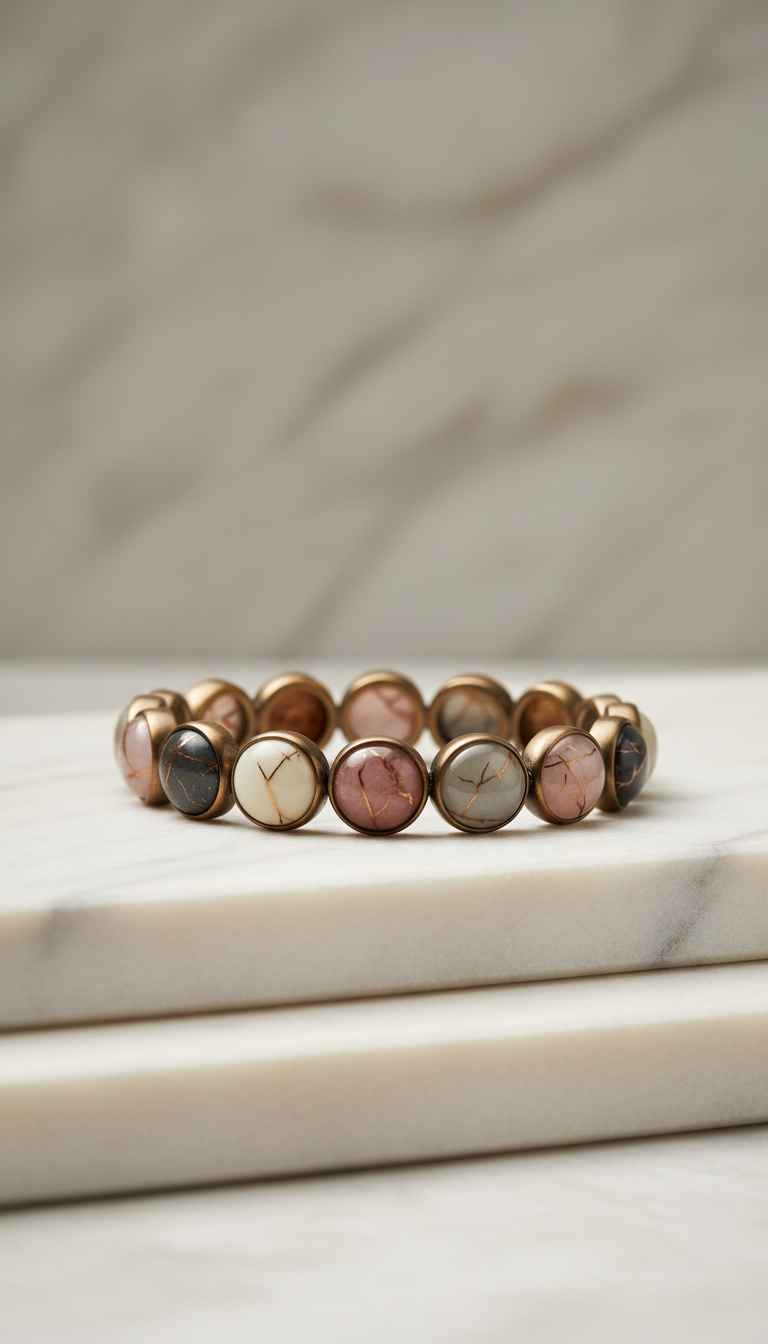 Bronze Vein Gemstone Bracelet
