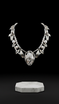 Platinum and Pearl Statement Necklace
