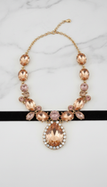 Golden Apricot Crystal Statement Necklace