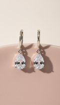 Cubic Zirconia Drop Earrings with Fine Detailing