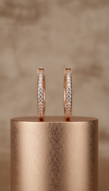 Rose Gold Pavé Hoop Earrings