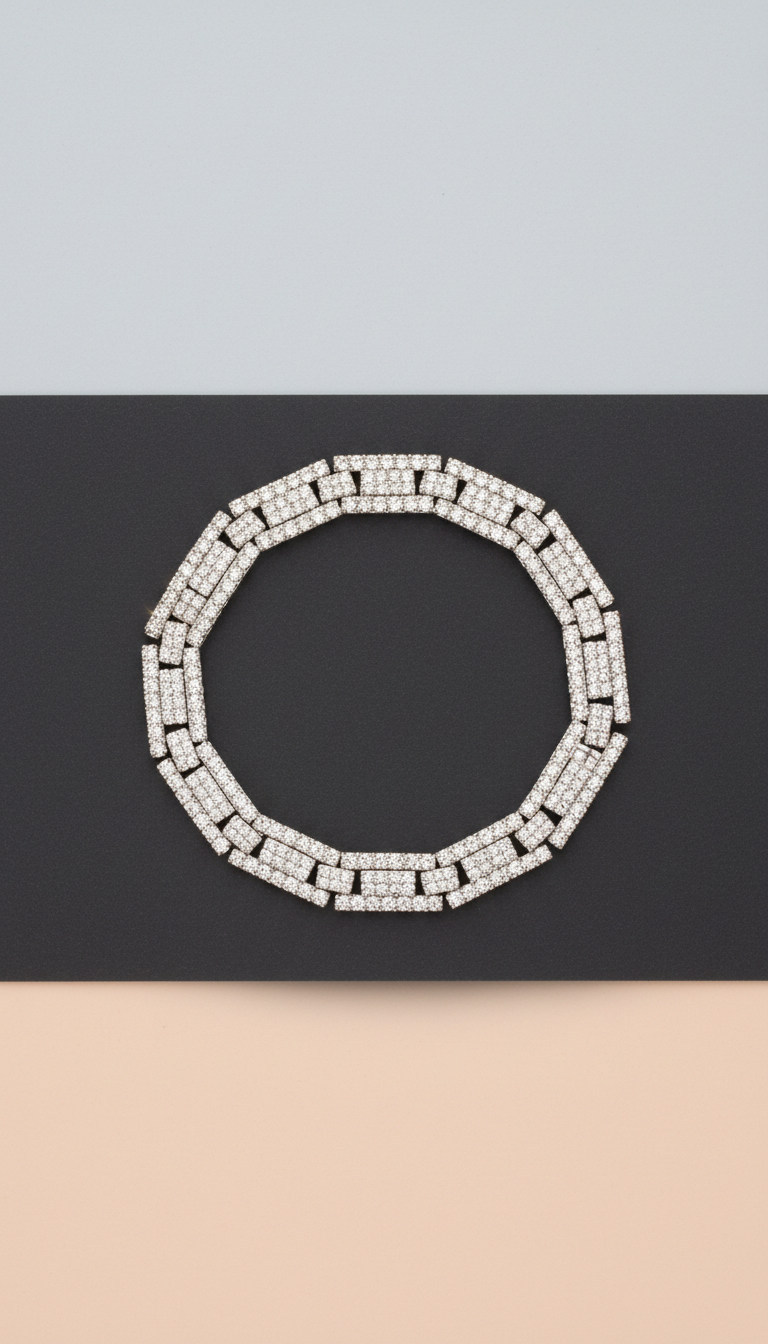 Crystal pavé link bracelet