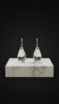 Sculpted Crystal Drop Earrings