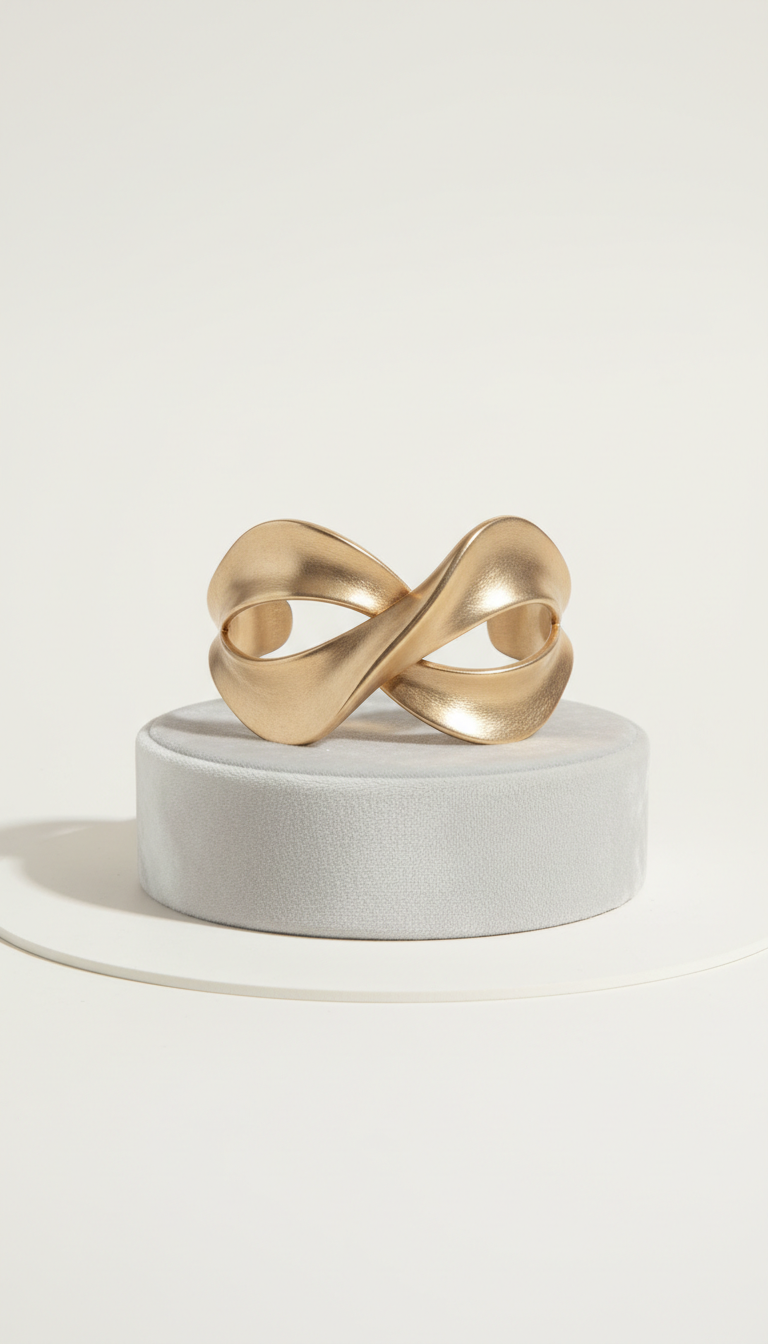 Champagne gold sculpted cuff bracelet